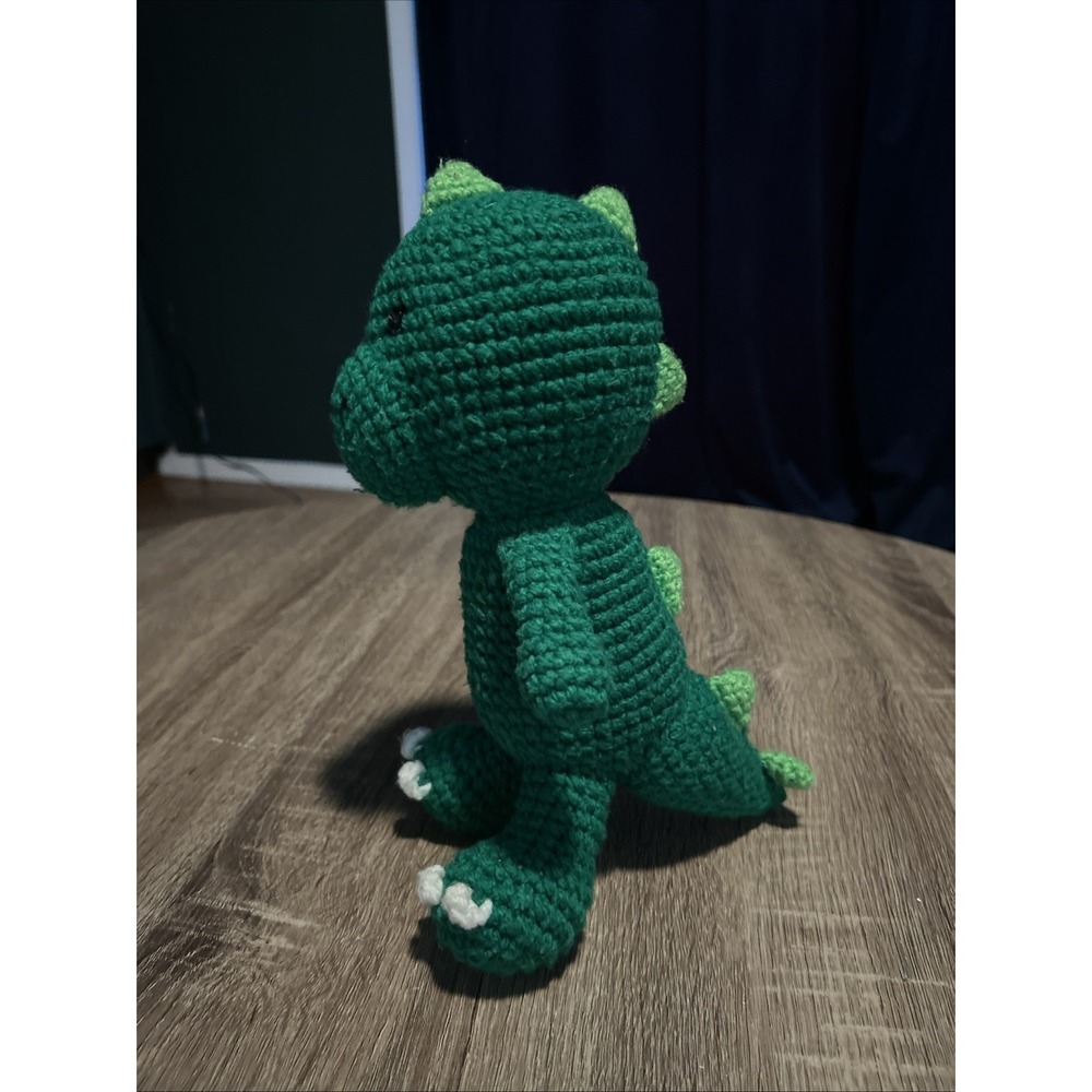 Crocheted Green Dinosaur Plush Toy Stuffed Animal Amigurumi T-Rex! - Picture 3 of 7